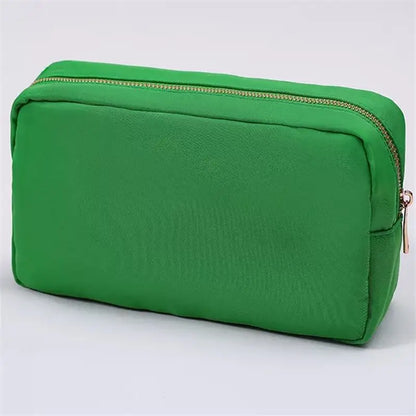 Multi-Color Nylon Cosmetic Bag - Large Zipper Makeup Pouch & Toiletry Organizer for Women and Girls