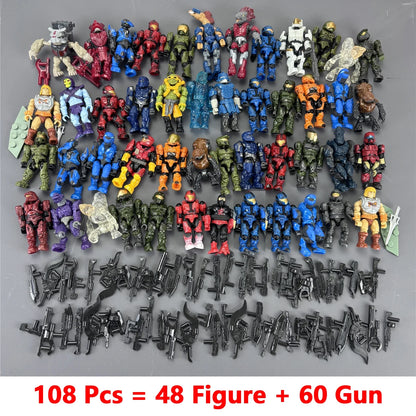 Mega Construx Lot – Master Chief, Elite, Grunt & MOTU He-Man Figures with Weapons
