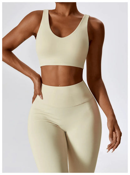 2PCS Seamless Women’s Yoga Set – Long Sleeve Crop Top & Leggings Workout Outfit, Athletic Gym Sportswear
