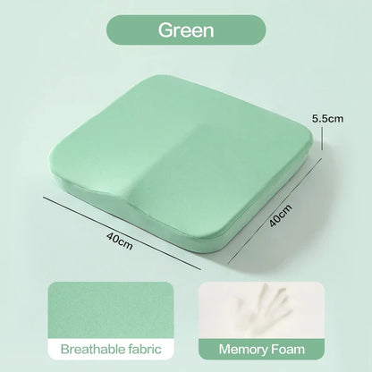 Ergonomic Memory Foam Seat Cushion – Tailbone & Hemorrhoid Relief, Office Chair & Car Pillow