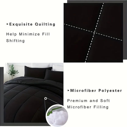 Full Size Bed Comforter Set – Soft Breathable All-Season Bedding with 1 Comforter & 1-2 Pillow Shams, Machine Washable