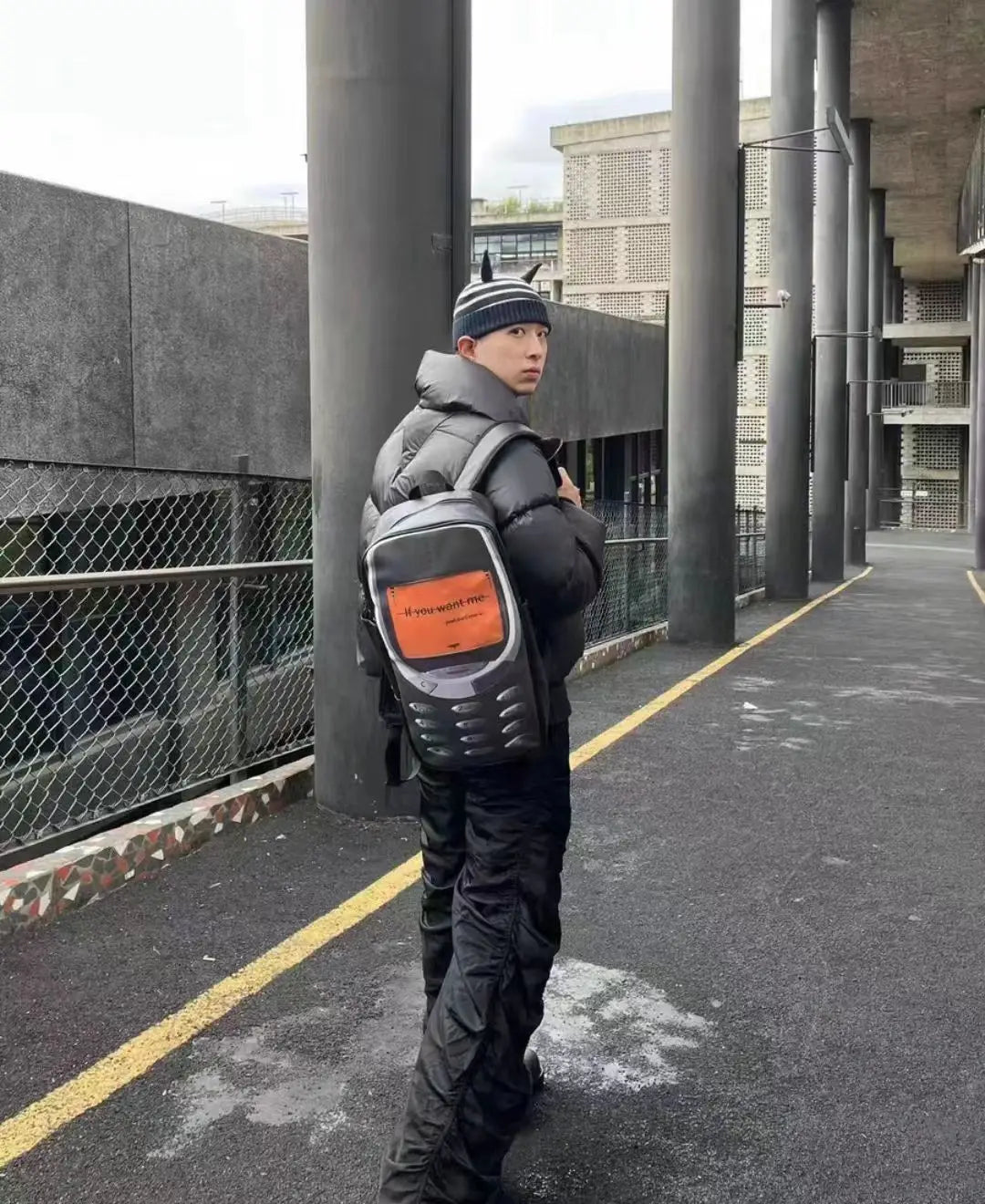 2025 Vintage Telephone Bag – Y2K Aesthetic High-Capacity Streetwear Backpack for Women & Men