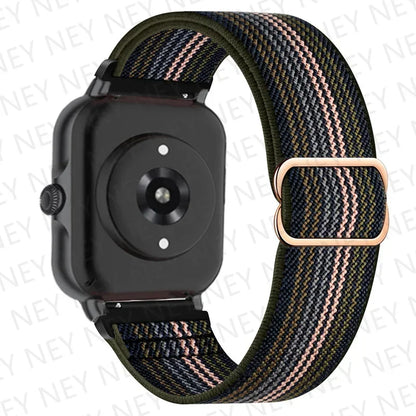 Nylon Elastic Watch Band for Amazfit GTS/GTR 4-3-2, Stratos & Bip Series – Bohemian Shiny Adjustable 20mm/22mm Strap