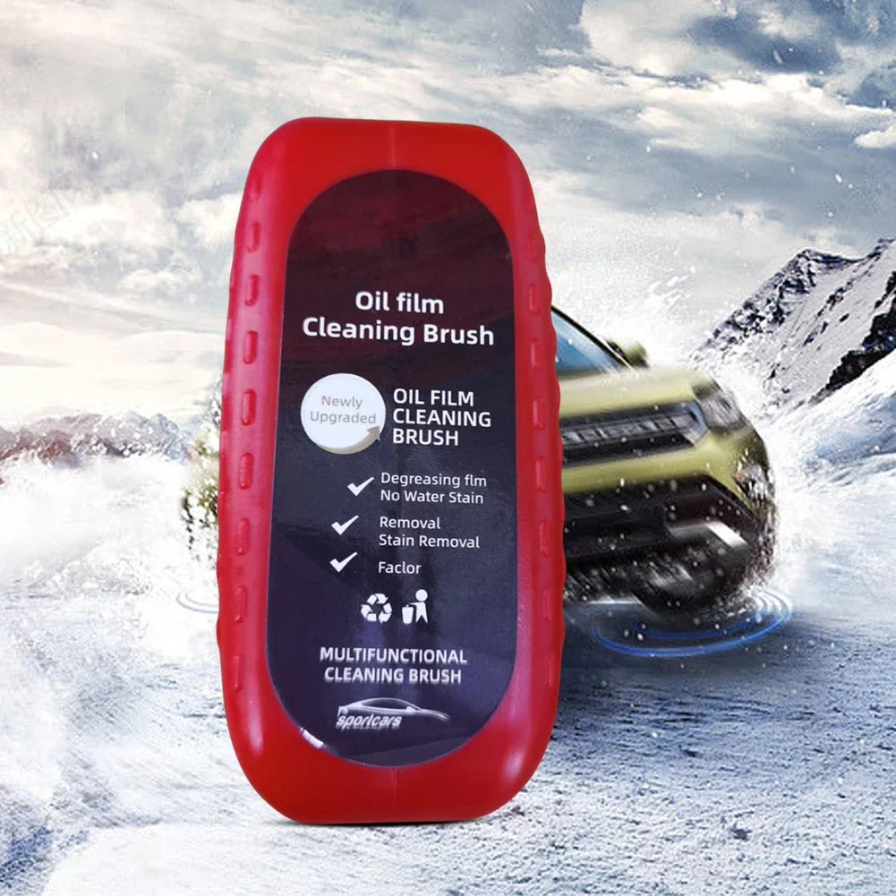 Car Glass Oil Film Remover – Powerful Windshield Cleaner with Sponge Brush for Water Spot & Stain Removal Auto Detailing