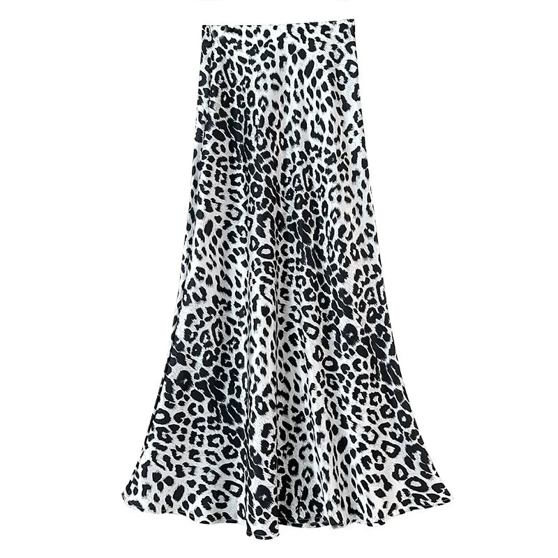 Seoulish Women’s Vintage Polka Dot Satin Mermaid Skirt – High Waist Midi Length Casual Spring Summer Fashion Skirt 2026