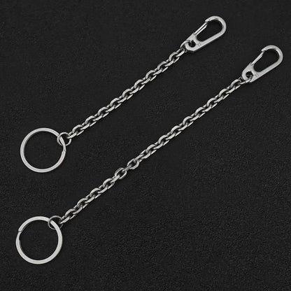 Short Chain Titanium Key Belt Buckle – Titanium Alloy Waist Ring EDC Outdoor Tool