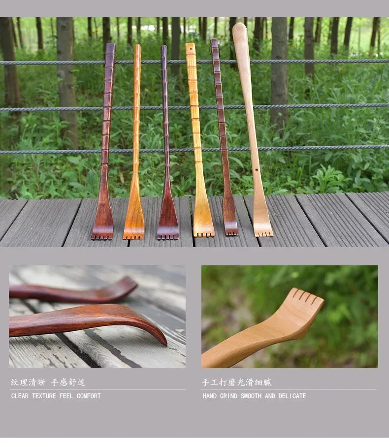 Long Handle Wooden Back Scratcher Massager - Body Massage Rake for Household Health and Relaxation
