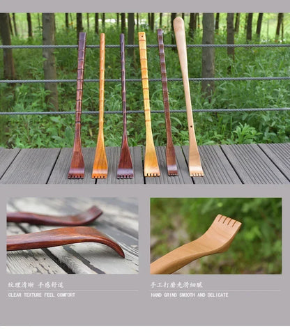 Long Handle Wooden Back Scratcher Massager - Body Massage Rake for Household Health and Relaxation