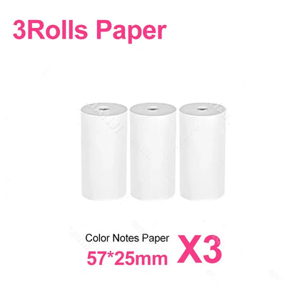 57x25mm Thermal Label Paper Rolls - Adhesive Sticker Refill for Mini Printers & Kids Instant Cameras