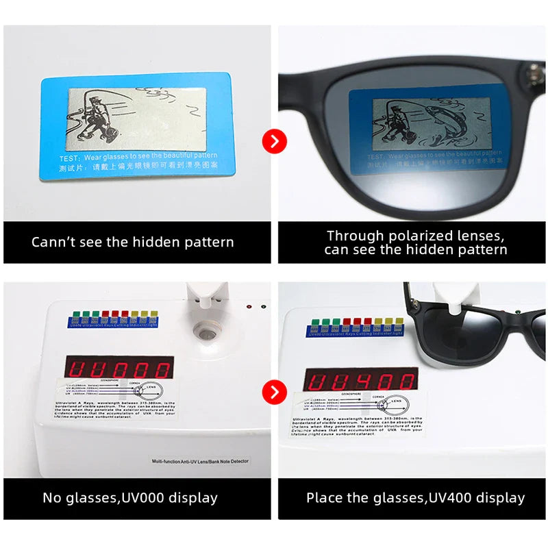 Classic Square Polarized Sunglasses – Retro Black Anti-Glare Driving Shades for Men & Women