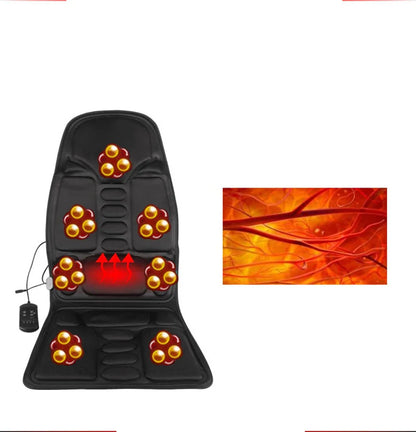 Electric Lumbar Massage Cushion | Car, Home & Office Heated Vibrating Neck & Back Pain Relief Pad