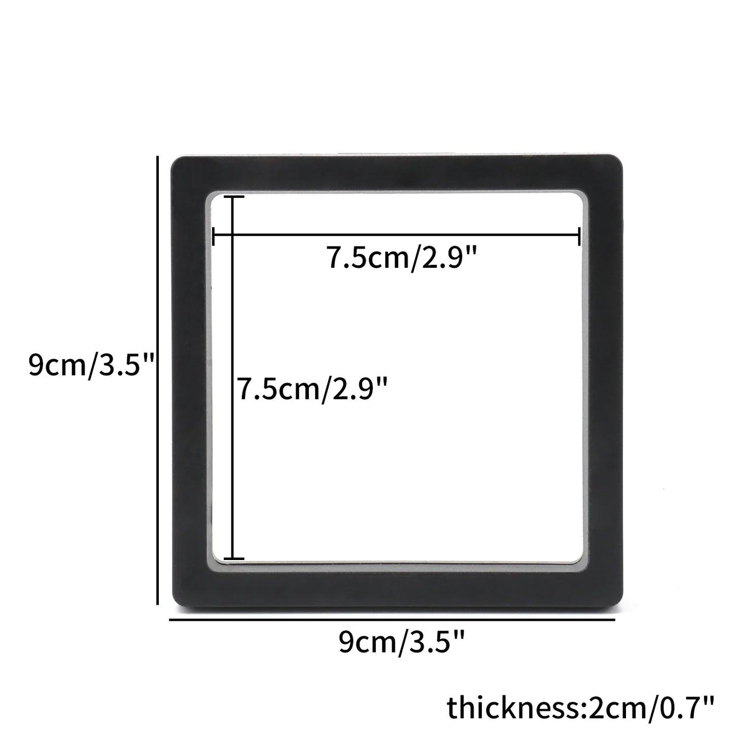 Black 3D Floating Display Case Frame – Free-Stand Suspension Membrane Jewelry Storage Box for Rings, Earrings & Necklaces