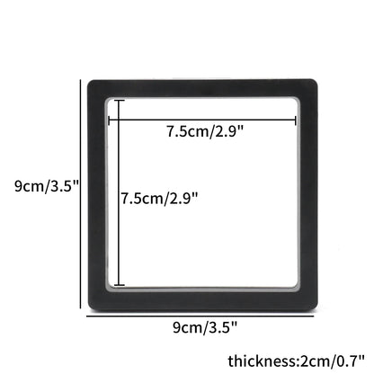 Black 3D Floating Display Case Frame – Free-Stand Suspension Membrane Jewelry Storage Box for Rings, Earrings & Necklaces