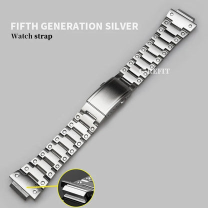 G-Refit V6.0 DW5600 Metal Bezel Kit - Stainless Steel Watch Band Strap & Case Accessories with Tools for GWB5600/GWM5610