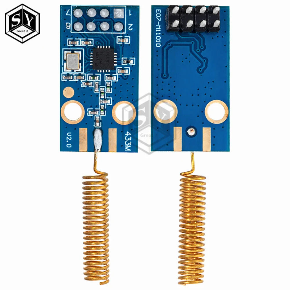 CC1101 433/868MHz Wireless Transceiver Module – 10mW Long Range (300–1000m) with SMA Antenna for Arduino
