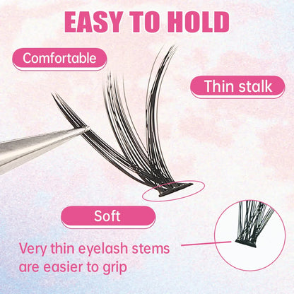 200 PCS Eyelash Clusters Kit – Lash Bond & Seal, DIY Lash Extension Tools & Glue Accessories