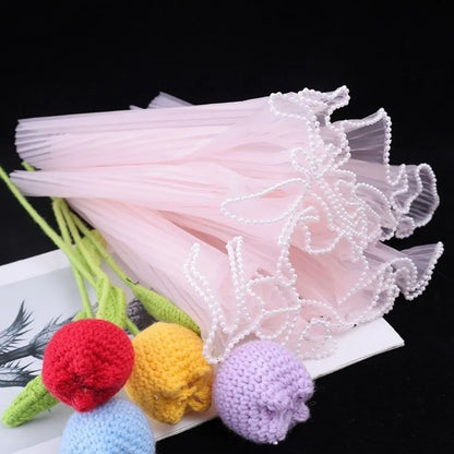 28cm x 4Yards Pearl Lace Flower Wrapping Mesh – Handmade Bouquet & Gift Wrapping Cloth