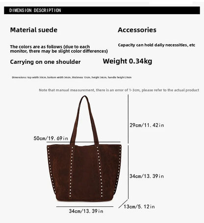 2025 Women’s Faux Suede Handbag – High-Quality, Versatile Large Capacity Shoulder Bag