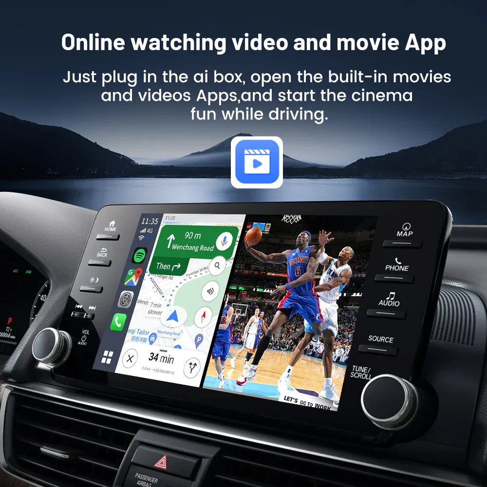 Carlinkit CarPlay AI Box — Qualcomm 6125 8-Core, Android 13, Wireless & Wired CarPlay, Android Auto for OEM Cars