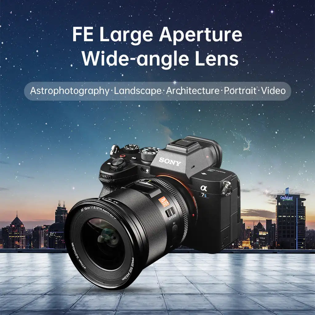 Viltrox AF 16mm F1.8 FE Lens – Full Frame Wide-Angle Fisheye for Sony E ZVE10, A7IV, A7SIII Mirrorless Cameras