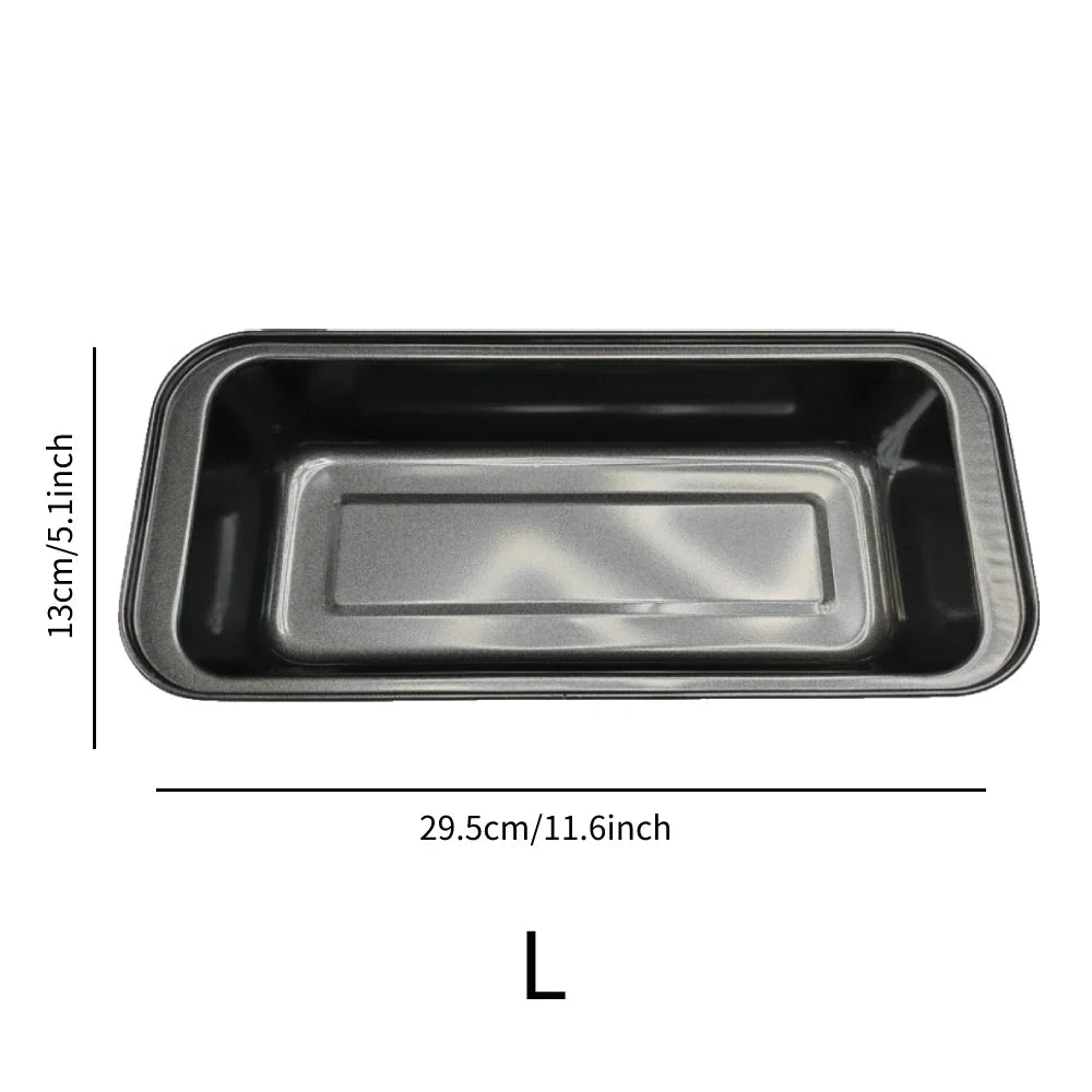 3-Piece Rectangular Nonstick Loaf Pan Set – Gray Carbon Steel Bread, Toast, Brownie & Pound Cake Baking Pans