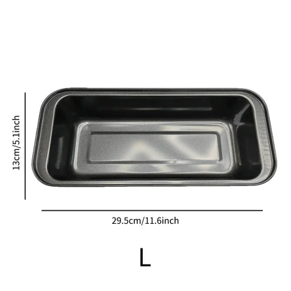 3-Piece Rectangular Nonstick Loaf Pan Set – Gray Carbon Steel Bread, Toast, Brownie & Pound Cake Baking Pans