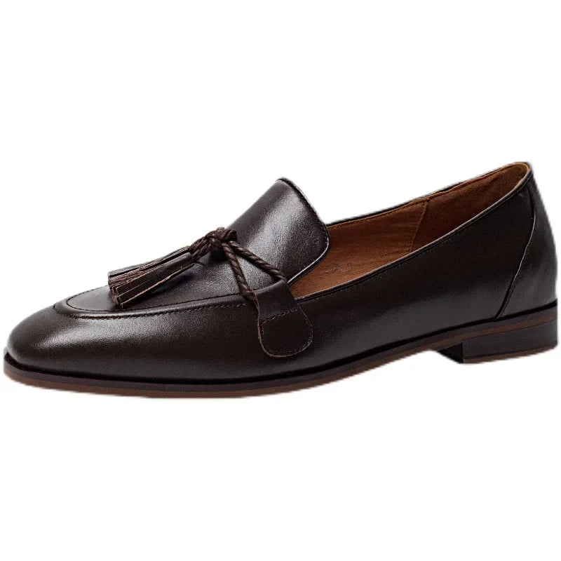 Women’s Retro Bowknot Flat Shoes – Fashion Tassel Loafers, Elegant Round Toe Casual Party & Winter Dress Pumps