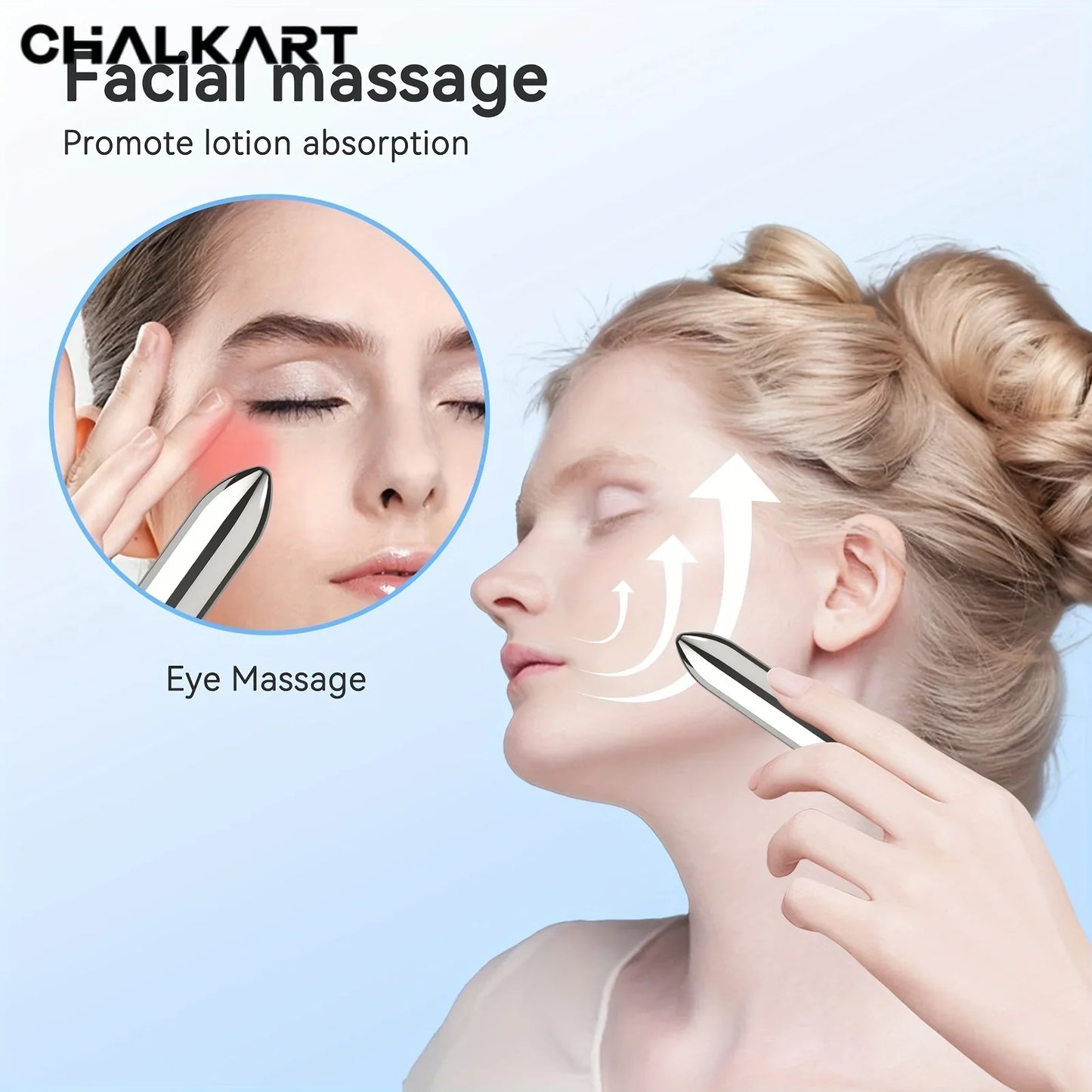 Mini Vibrating Massager — Portable Facial & Eye Massager, Relieves Tension, Promotes Lotion Absorption, Lipstick-Sized