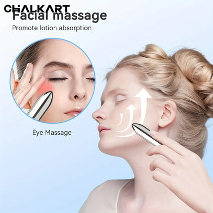 Mini Vibrating Massager — Portable Facial & Eye Massager, Relieves Tension, Promotes Lotion Absorption, Lipstick-Sized