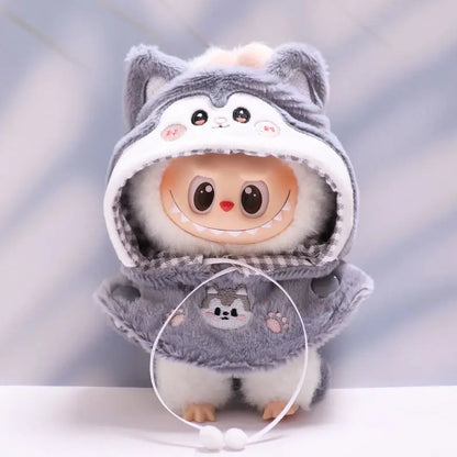 Cute Knitted Clothes Keychain – Outfit for 17cm Labubu/Macaron Doll, Kids & Girl Gifts