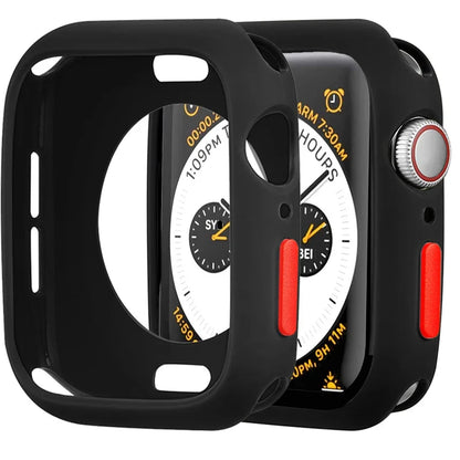 Apple Watch Silicone Case Cover - Soft Bumper Protective Accessory for Ultra 49mm Series 9 8 7 SE 6 5 45mm 41mm 44mm 40mm