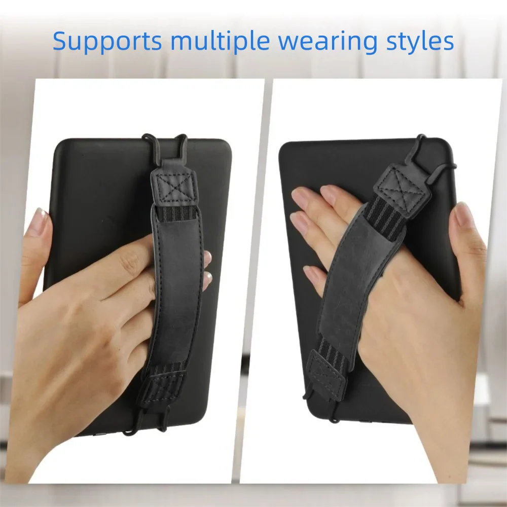 Leather Tablet Hand Strap — Elastic Anti-Drop E-Reader Holder for Kindle, iPad, Kobo, Sony, Pocketbook, Lenovo