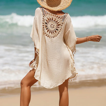 Women’s Crochet Bikini Cover Up Dress – Sexy Summer Beachwear Swimsuit Shirt Cover-Up