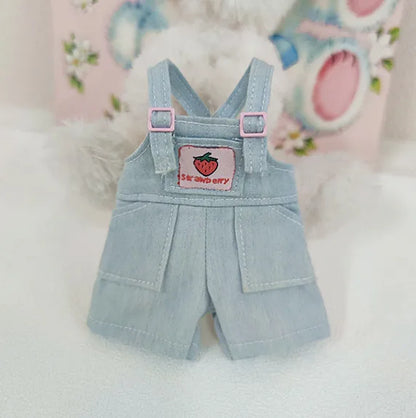 Casual Blythe Doll Clothes – Romper, Plaid Pants & Long Sleeve Top for Licca, Azone, OB24/OB27 Dolls