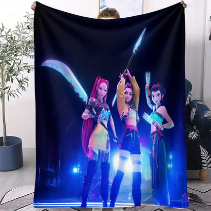 K-Pop Demon Hunters Flannel Blanket – 31 Styles Anime Throw for Home, Travel & Camping Fan Gift