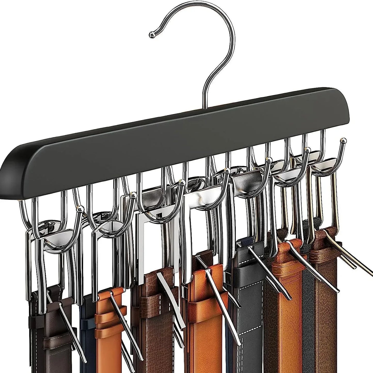 Wooden Belt and Scarf Rack Organizer – Wardrobe Hanger for Belts, Ties, and Accessories, Men’s and Women’s Clothing Storage   2/2