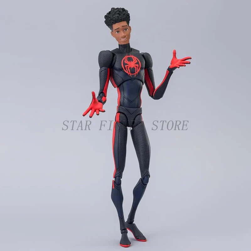 SHF Spider-Man Across the Spider-Verse Miles Morales Figure — 15cm PVC Marvel Collectible Action Toy