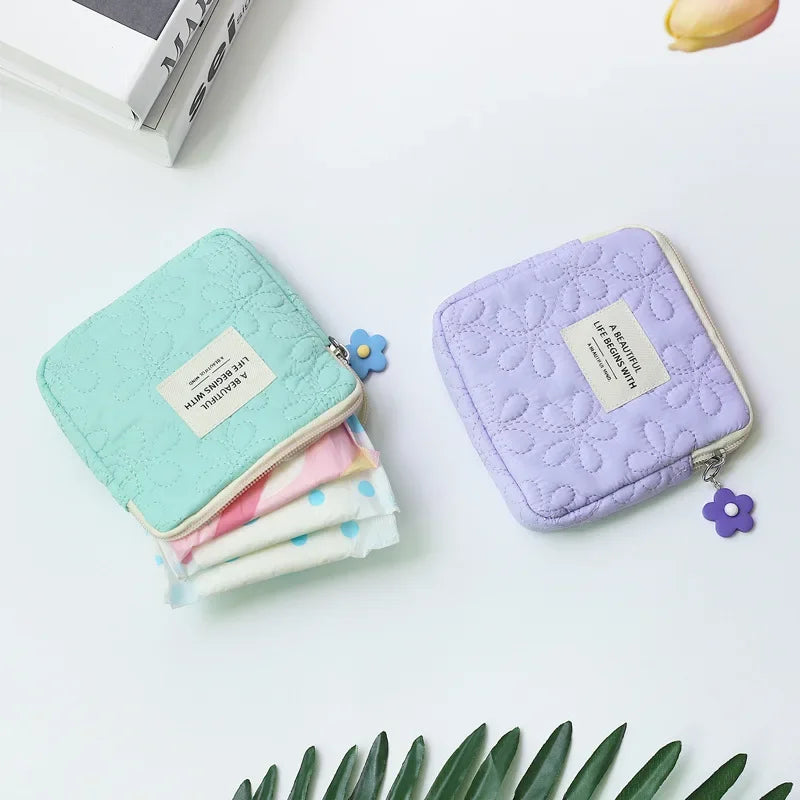 Women's Fashion Mini Cosmetic Bag - Travel-Sized Sanitary Napkin, Makeup, Coin, and Card Organizer Pouch