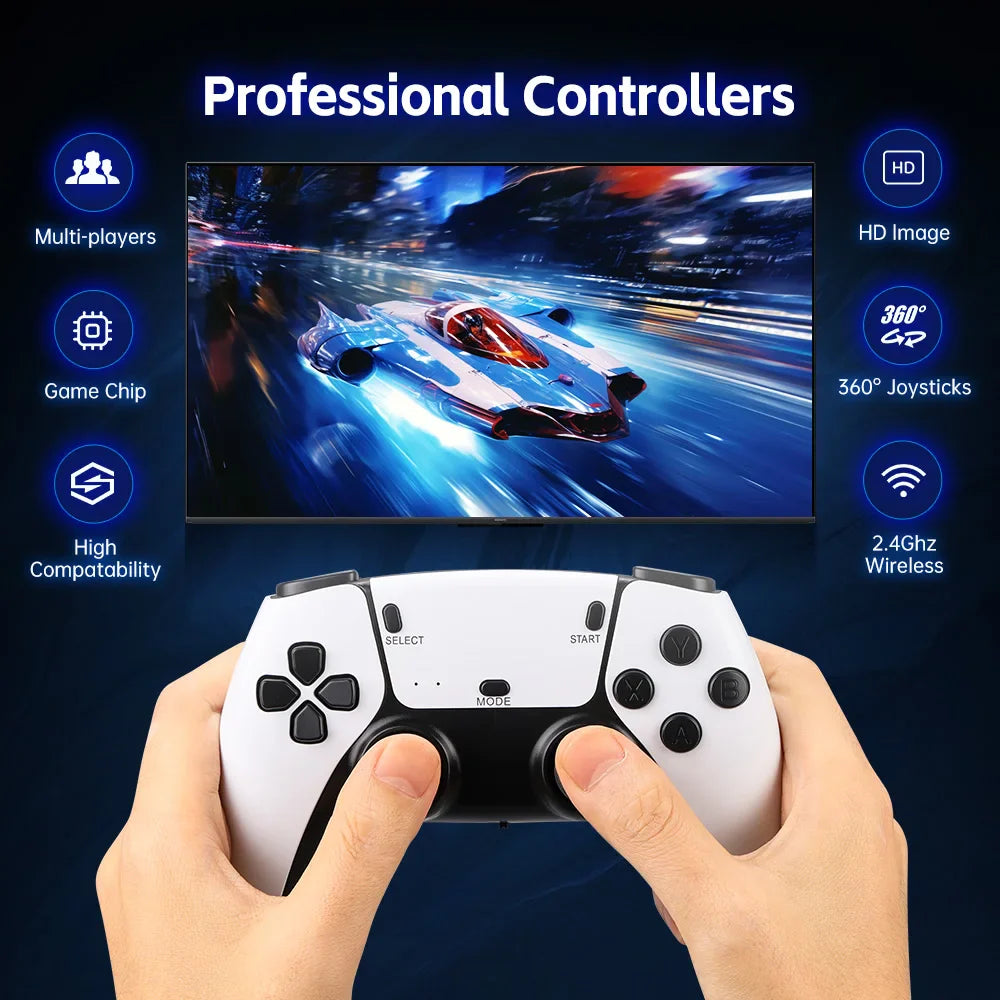 M15 4K Mini Game Stick Console – Retro Handheld with 20,000 Games, HD Video, and 2.4G Dual Wireless Controllers