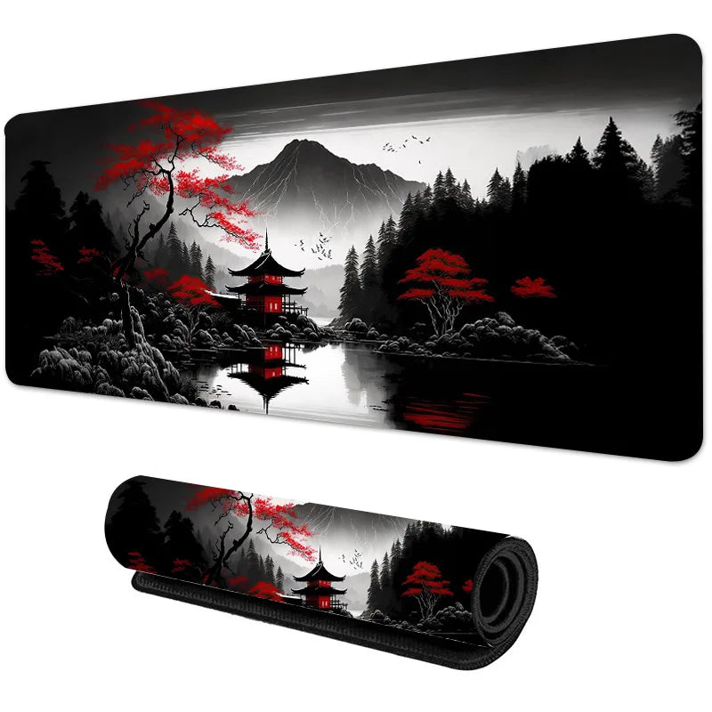 Sakura Scenery Large Anti-Slip Rubber Gaming Mouse Pad – Durable Thick Seam Edge Desk Mat for Office & Gaming