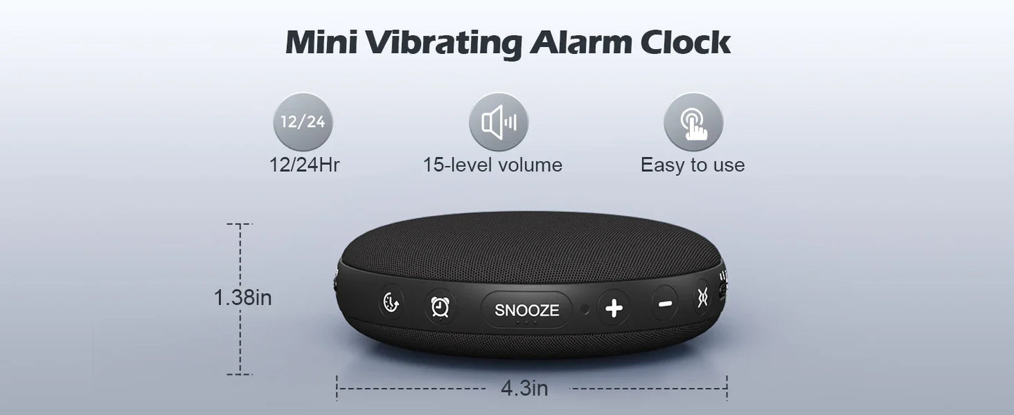 Awakening Vibrating Alarm Clock – Loud Bed Shaker for Heavy Sleepers & Hearing Impaired, Wireless Magnetic Charging