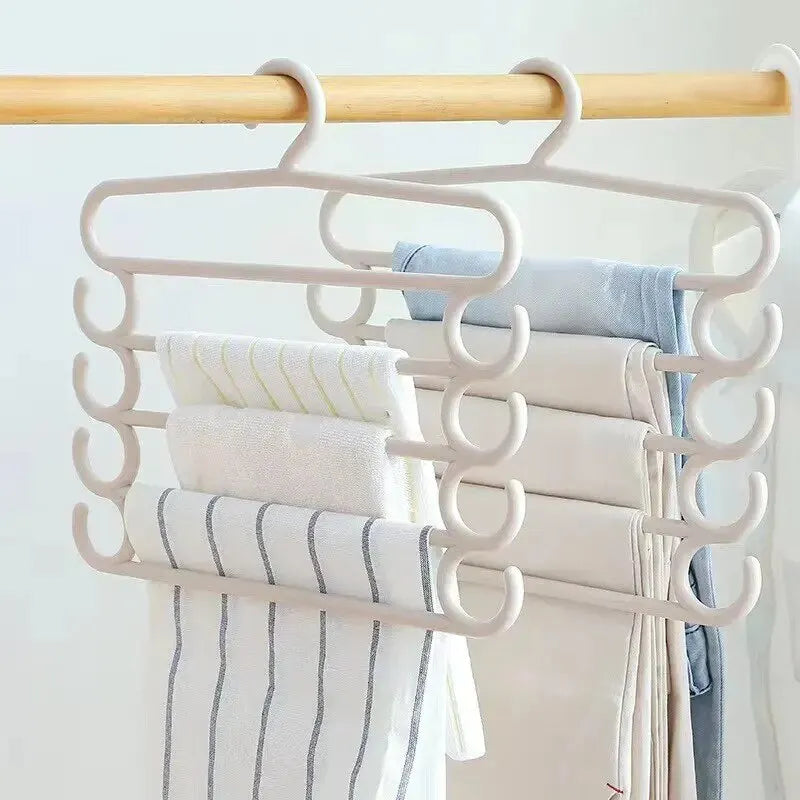 1/2/3pcs Multifunctional Pants Rack – Space-Saving 5-Layer Trousers Hanger for Closet & Clothes Storage