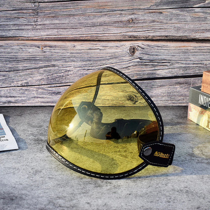 Universal Motorcycle Helmet Sun Visor – Anti-UV Windproof Bubble Lens for Open Face 3/4 Helmets