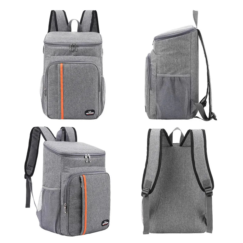 20L Portable Thermal Lunch Bag - Durable Waterproof Cooler Ice Insulated Case for Camping, Oxford Dinner Backpacks Icebox