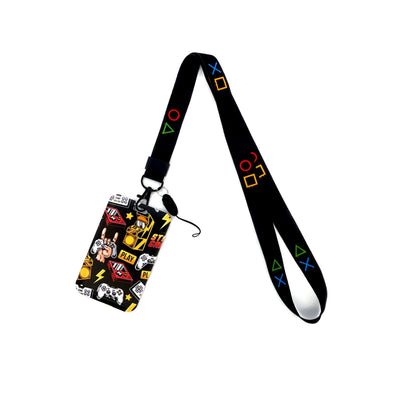Gamer Card Holder Neck Strap Lanyard – Key, ID & Phone Badge Holder with Cool Hanging Rope