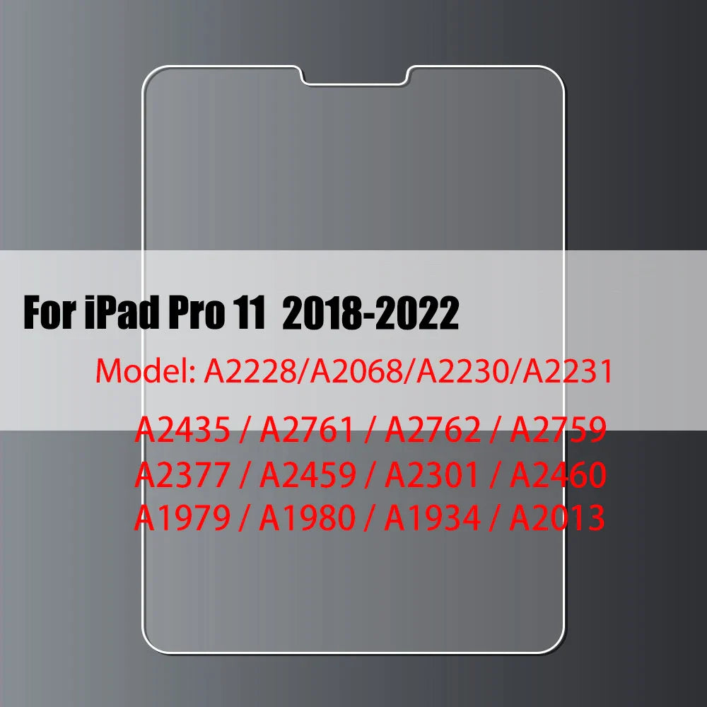 Tempered Glass Screen Protector for iPad 10.2, 9.7, 10.5, 10.9, Pro 11, New iPad 9/8/7/6/5, Air 4/3/2, Mini 2020-2022