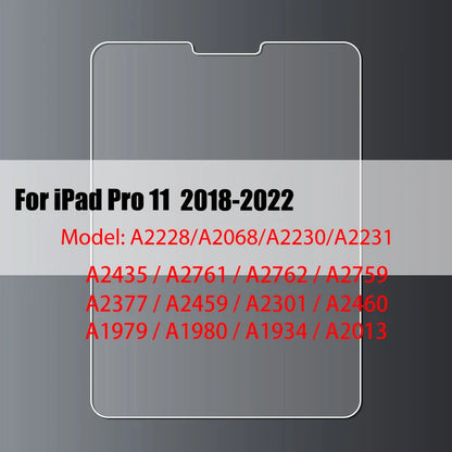 Tempered Glass Screen Protector for iPad 10.2, 9.7, 10.5, 10.9, Pro 11, New iPad 9/8/7/6/5, Air 4/3/2, Mini 2020-2022