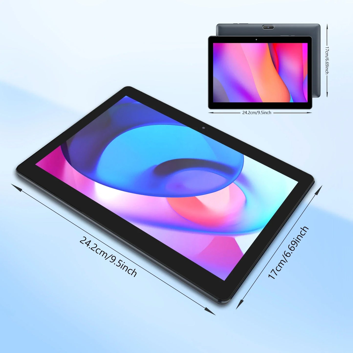 BAKEN 10.1" Android 13 Tablet – 4GB+64GB, Quad-Core, Dual Cameras, WiFi & Bluetooth 2-in-1 Tablet