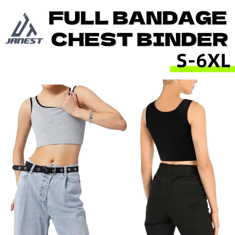 Bandage Chest Binder – Cotton Trans & Tomboy Breast Binder, Super Flat Underwear Sportswear for Lesbian & Gender Expression
