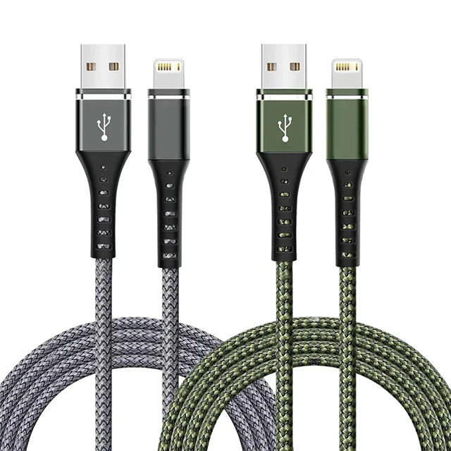 Original Lightning Cable USB – Fast Charging Wire for iPhone 14-6S Plus, X, XR, XS, 13, 12, 11 Pro Max, SE, Nylon Braided Charger Cord
